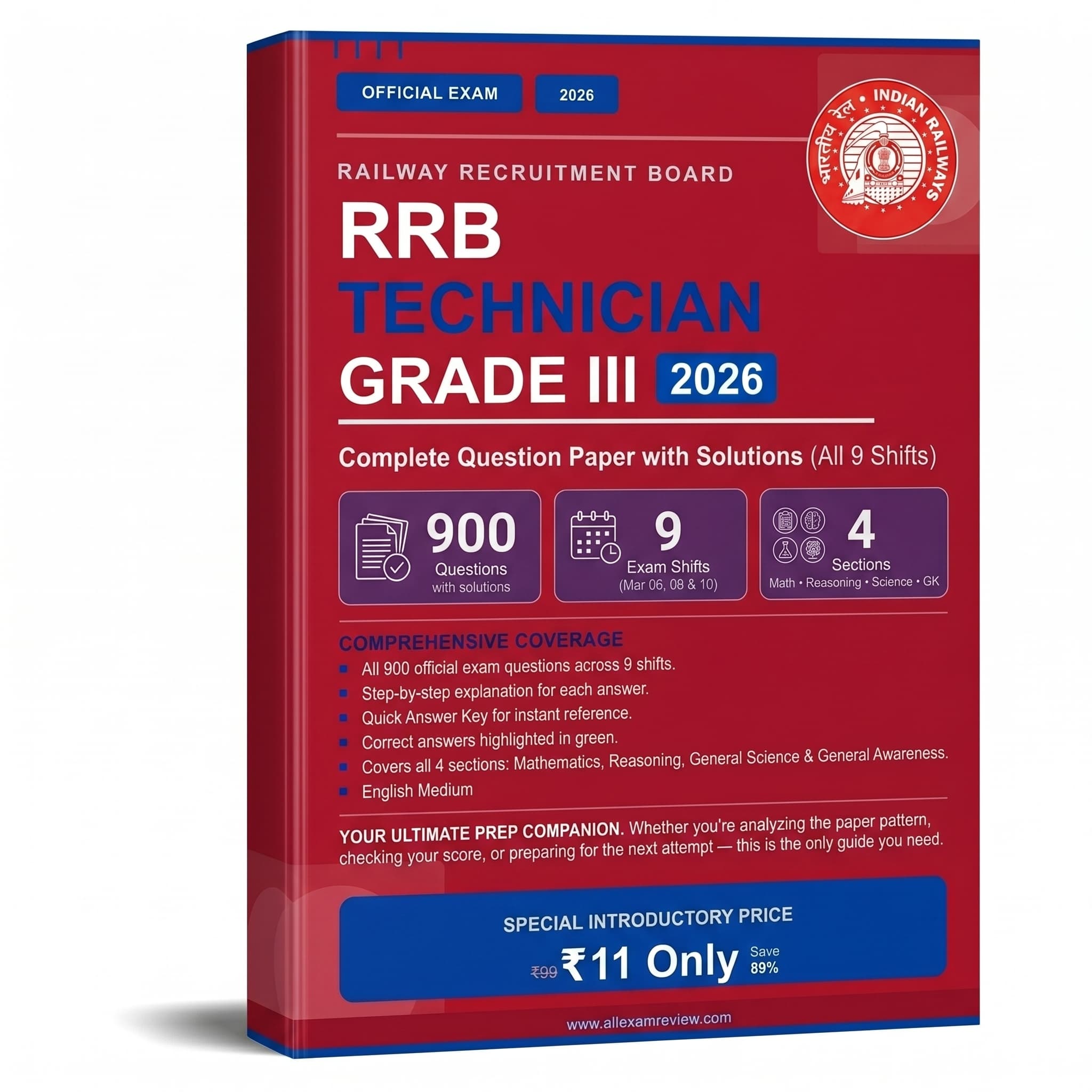 RRB Technician Grade III 2026 — Complete Question Paper with Solutions (All 9 Shifts)