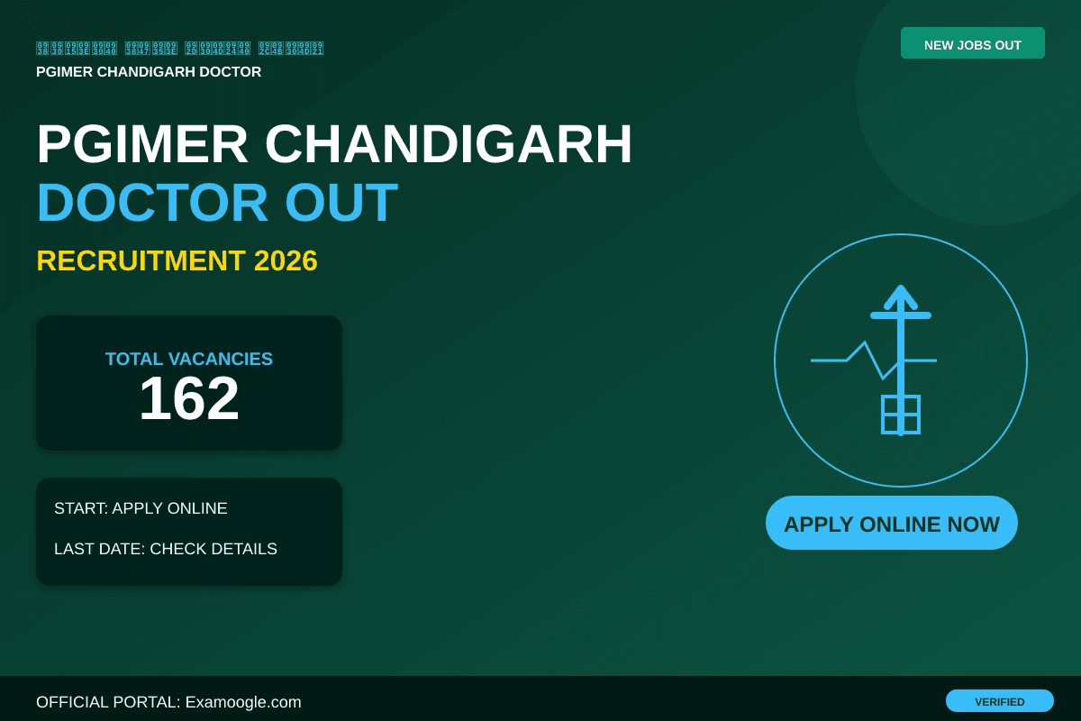 PGIMER Chandigarh Doctor Recruitment 2026: Apply for 162 Senior Resident and Medical Officer Posts