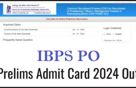 IBPS PO Prelims Admit Card 2024