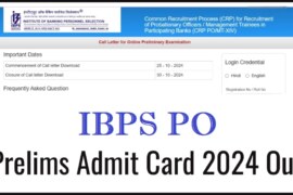 IBPS PO Prelims Admit Card 2024