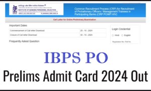 IBPS PO Prelims Admit Card 2024