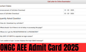 ONGC AEE Admit Card 2025 Released, Download Hall Ticket Now